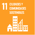 Icono de los Objetivos de Desarrollo Sostenible Número 11 Ciudades y comunidades Sostenibles